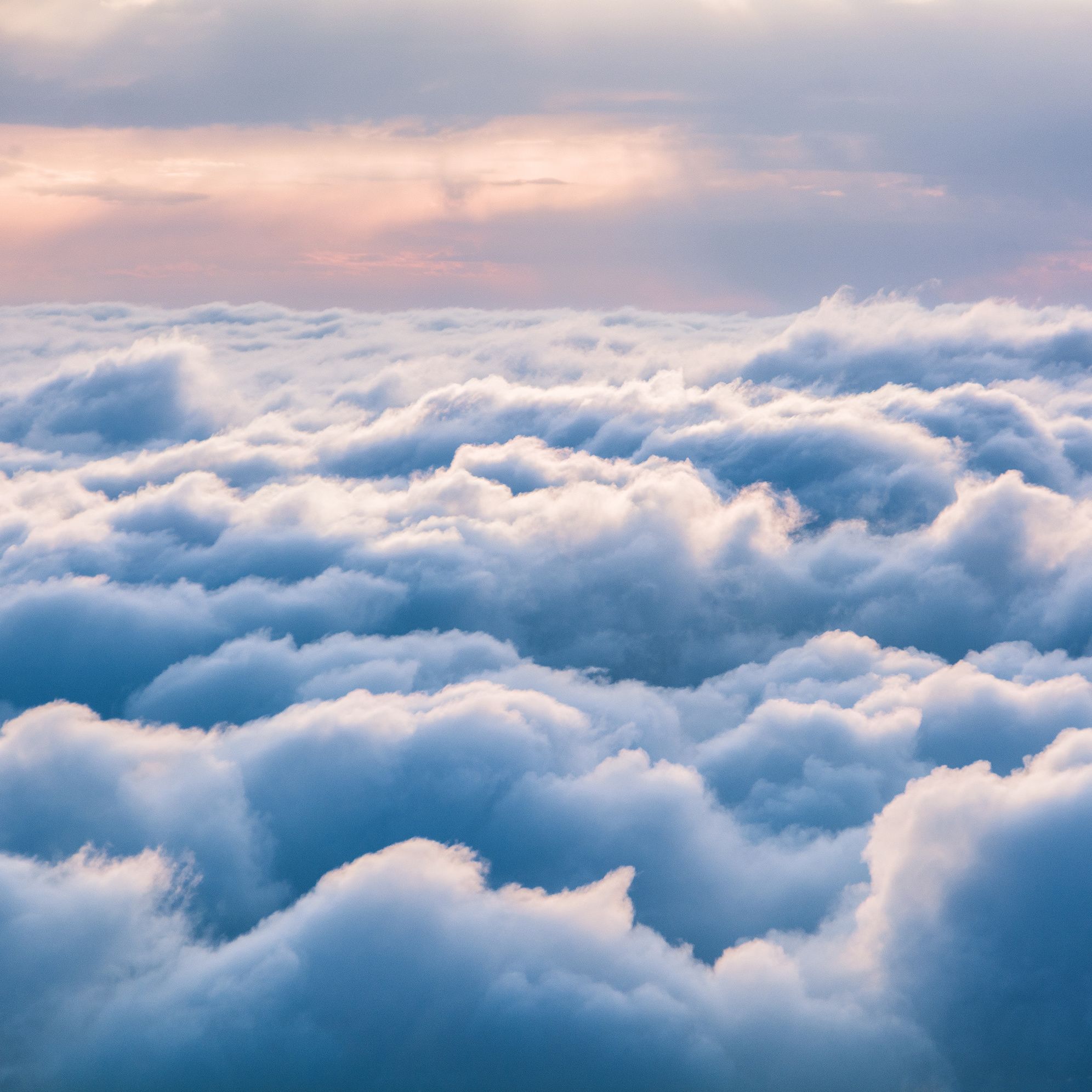 A sea of clouds at dusk